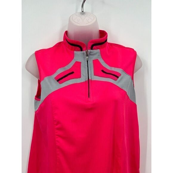Jamie Sadock Sleeveless Golf Top Women's Medium Hot Pink Gray Pickleball - Picture 10 of 16